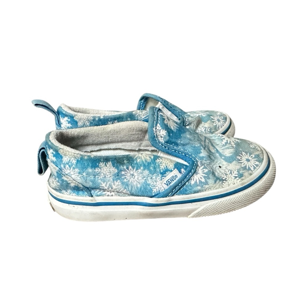 Vans Toddler Classic Slip-on Shoes Winter Wonderland Blue Snowflake Size‎ 7.5T